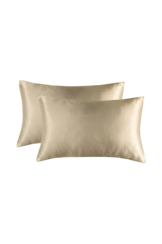 Vkemall Krem Renk Simülasyon Ipek Yastık Kılıfı 51x76cm 2'li Paket, Ev Dekoru, Konforlu Uyku, Dayanıklı Malzeme, Ev Kullanıma Ideal Diğer