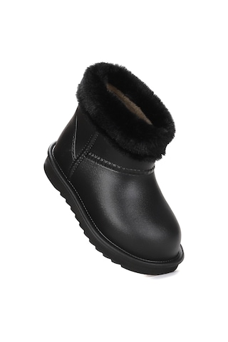 Kiko Kids Geta Su Geçirmez İçi Kürklü Kız Çocuk Eva Yağmur Kar Çizme Siyah Siyah