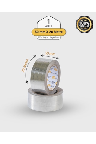 6 Adet Alüminyum Folyo Su Hava Yağ Kesici İzolasyon Bandı 50mm X 20 Mt Isıya Dayanıklı Bant