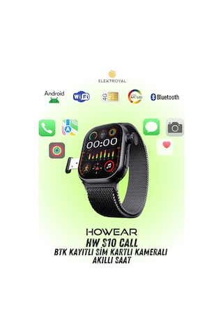 Wearfitpro Hw S10 Call Btk Sim Kartlı Kameralı Yapay Zeka Android Amoled Ekran Akıllı Saat