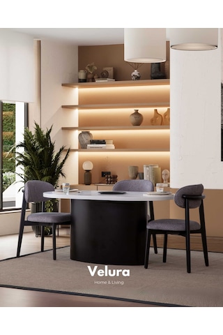 Mira Yemek Odası Takımı Yemek Masası + 4 Adet Sandalye Siyah