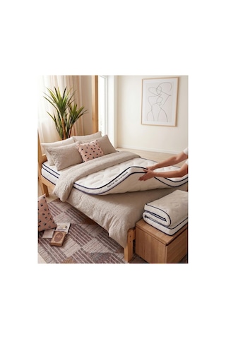 Skysleep 8 Cm Ekstra Kalın Full Ortopedik Yatak Pedi & Şiltesi Topper Orta Sert Ölçü Seçiniz Çift Kişilik