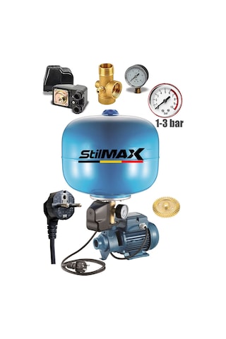Stilmax St4802 Paslanmaz 24lt Tank + Paket Hidrofor Su Pompası