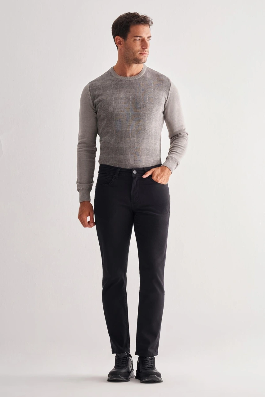 İmza Siyah Casual Slim Fit 5 Cep Düz Paça Pantolon 1003255320 Siyah