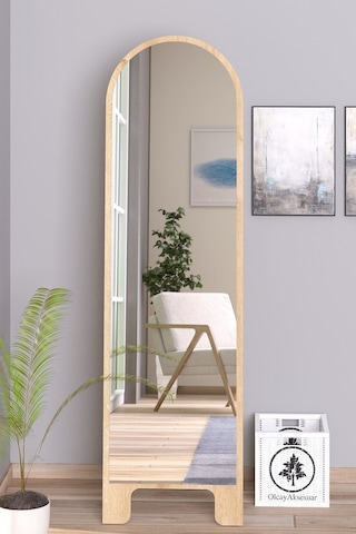 Sonomo 120x43 Cm Ayaklı Tek Kubbeli Salon Antre Çocuk Odası Banyo Wc Yatak Odası Boy Aynası Sonomo