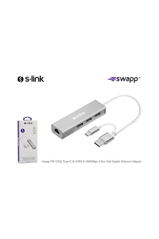 S Link Swapp Sw U332 Type C Usb3.0 1000Mbps 3 Port Usb Gigabit Et