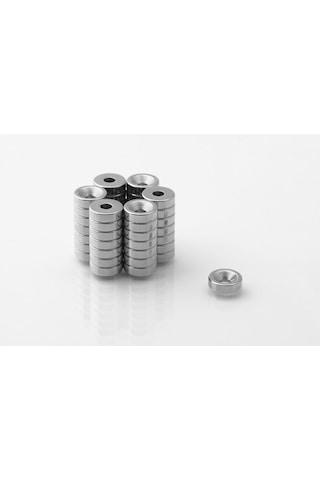 Havşa Delikli Neodyum Mıknatıs Yuvarlak D15X5X5 Mm - 10 Adet