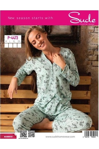 Sude P-4473 Bambu Uzun Kol Çiçek Kadın Pijama Takımı Çok Renkli Sude P-4473 Bambu Uzun Kol Çiçek Kadın Pijama Takımı Çok Renkli