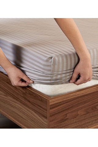 Pamuklu Saten Çift Kişilik Lastikli Çarşaf Takımı 180x200