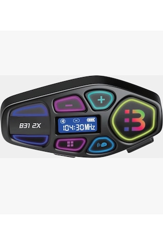 Blic B31 2x Motosiklet Kask Interkom Kulaklık 2 Li Eşleşme, Bluetooth 5.0, Fm Radyo, Rgb Işıklı, 1000mah Batarya,