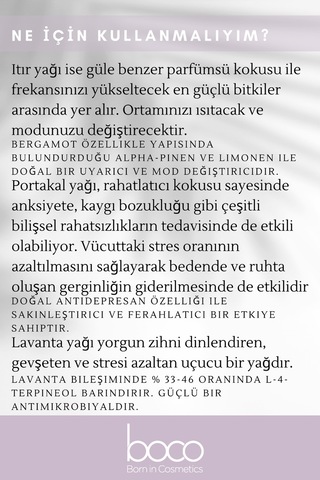 Boco Born In Cosmetics Itır + Lavanta + Portakal Saf Aromaterapi Uçucu Yağı 3 x 10 ML