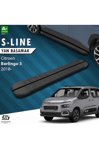 S-Dizayn Citroen Berlingo 3 S-Line Siyah Yan Basamak 203 Cm 2018