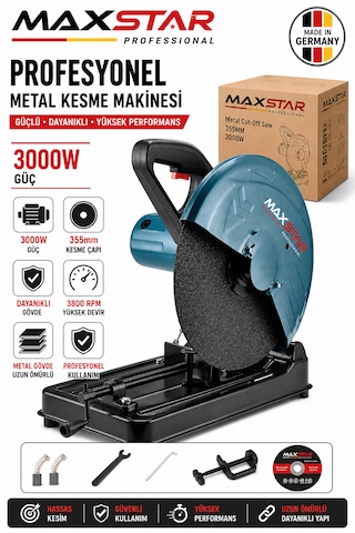 Maxstar PRF3035M 3000W Profil Kesme Makinesi 355MM 45 Açılı Metal Demir Boru Profil Kesme