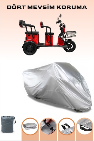 Gri Apec Apm5 3tekerlekli Motor Brandası Koruma Örtüsü
