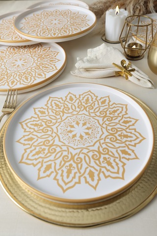 Keramika Topkapı Stackable Servis Tabağı 27 Cm 6 Adet Beyaz