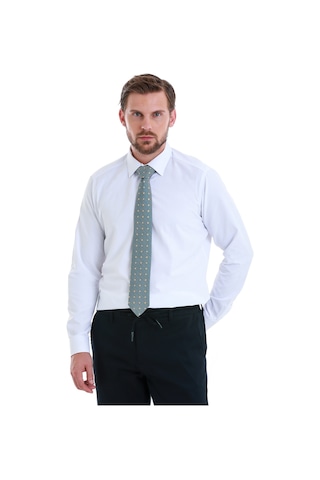 Hatemoğlu Beyaz Slim Fit Düz Slim Yaka Pamuklu Uzun Kollu Gömlek 30139 4111993