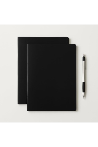 Özel Tasarım Siyah Kraft Kapaklı A4 Defter - 180 Derece Açılabilir, Sırtı Dikişli,%100 El İşçiliği, Ofis, Ok Çok Renkli
