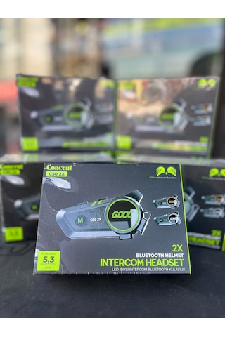 2 Bağlantılı Motosiklet Kask Kulaklık Intercom Işıklı İnterkom