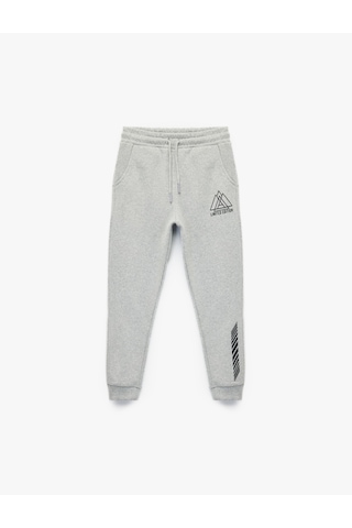 Koton Beli Lastikli Şardonlu Baskılı Cep Detaylı Jogger Eşofman Altı Gri 7wkb40025tk