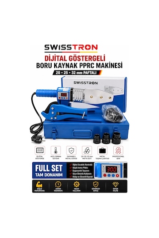 Swisstron Swsmrc2032 Dijital Göstergeli Pprc Boru Kaynak Makinesi 20-25-32 Mm Paftalı Makaslı Çanta Swisstron Swsmrc2032 Dijital Göstergeli Pprc Boru Kaynak Makinesi 20-25-32 Mm Paftalı Makaslı Çanta
