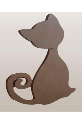 Hobi Adn Dekoratif Pano Kedi Cnc Kesim Ahşap Ham Mdf Model El Yapım