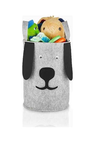 Helen's Home Çocuk Odası Düzenleyici Oyuncak Saklama Sepeti Kirli Çamaşır Sepeti Köpek Tasarım 48 Cm X 35 Cm Genel