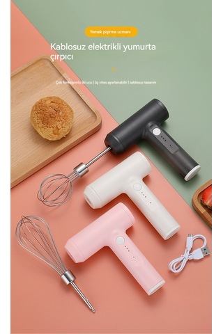Jian Fan Yumurtaçırpıcıev Küçükkek Pişir Arabısütük Köpükarıştırıcı Pembe - Yeşil
