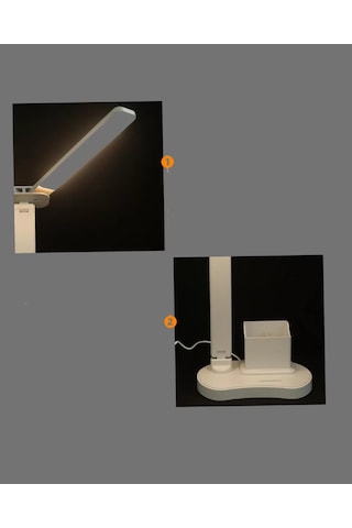 Kısılabilir Led Masa Lambası Kalemlik Telefon Standı Ve Okuma Işığı Bir Arada Yeni Nesil Beyaz