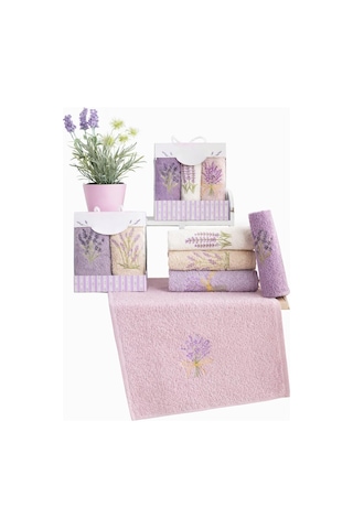 Nakışlı 3&apos Lü Mutfak Ve El & Yüz Havlu Seti 30x50 Cm Lavanta, Nakıslımutfak 4 Renk