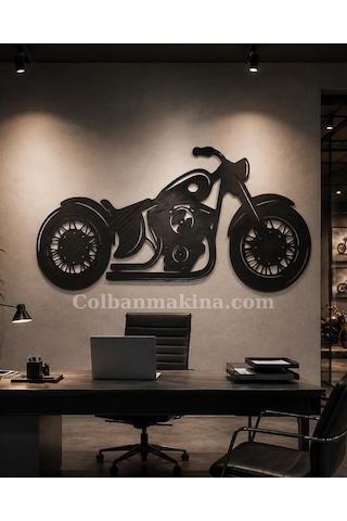 Chopper Motosiklet Metal Duvar Dekoru Siyah Chopper Motosiklet Metal Duvar Dekoru Siyah