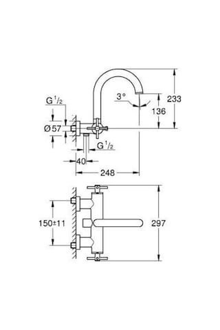 Grohe Atrio 25268000 Banyo Bataryası Gümüş
