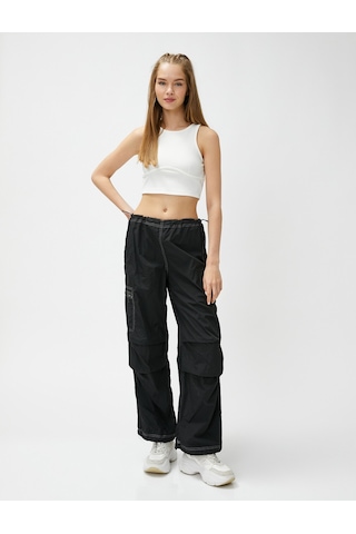 Koton Basic Atlet Halter Yaka Nervürlü Dar Kesim Ekru 3sal30179ık 3SAL30179IK010 Ekru