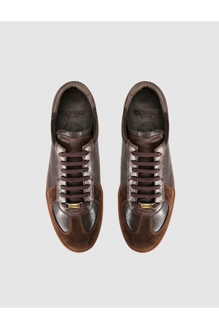 Cabani Hakiki Dana Deri Kahve Napa Erkek Sneaker Ayakkabı Kahverengi