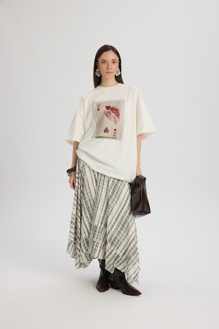 Mai Studios Co. Two Of Hearts Oversize Beyaz T-shirt BEYAZ