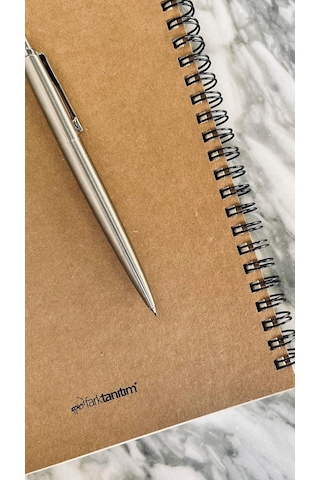 Lexroo Spiralli Notebook, Kraft Kapaklı, A5 Boyut 15x21 Cm , 100 Yaprak Noktalı