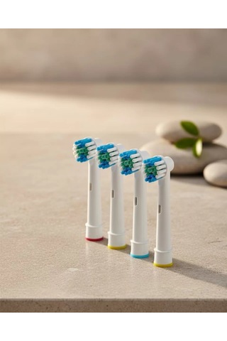 Renk Halkalı Aile Tipi Diş Fırçası Yedek Başlığı 4 Lü Paket Çok Renkli
