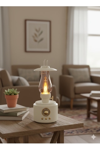 Şarjlı Masa Lambası Kamp Model - Bluetooth Hoparlörlü Led Lamba Renkli