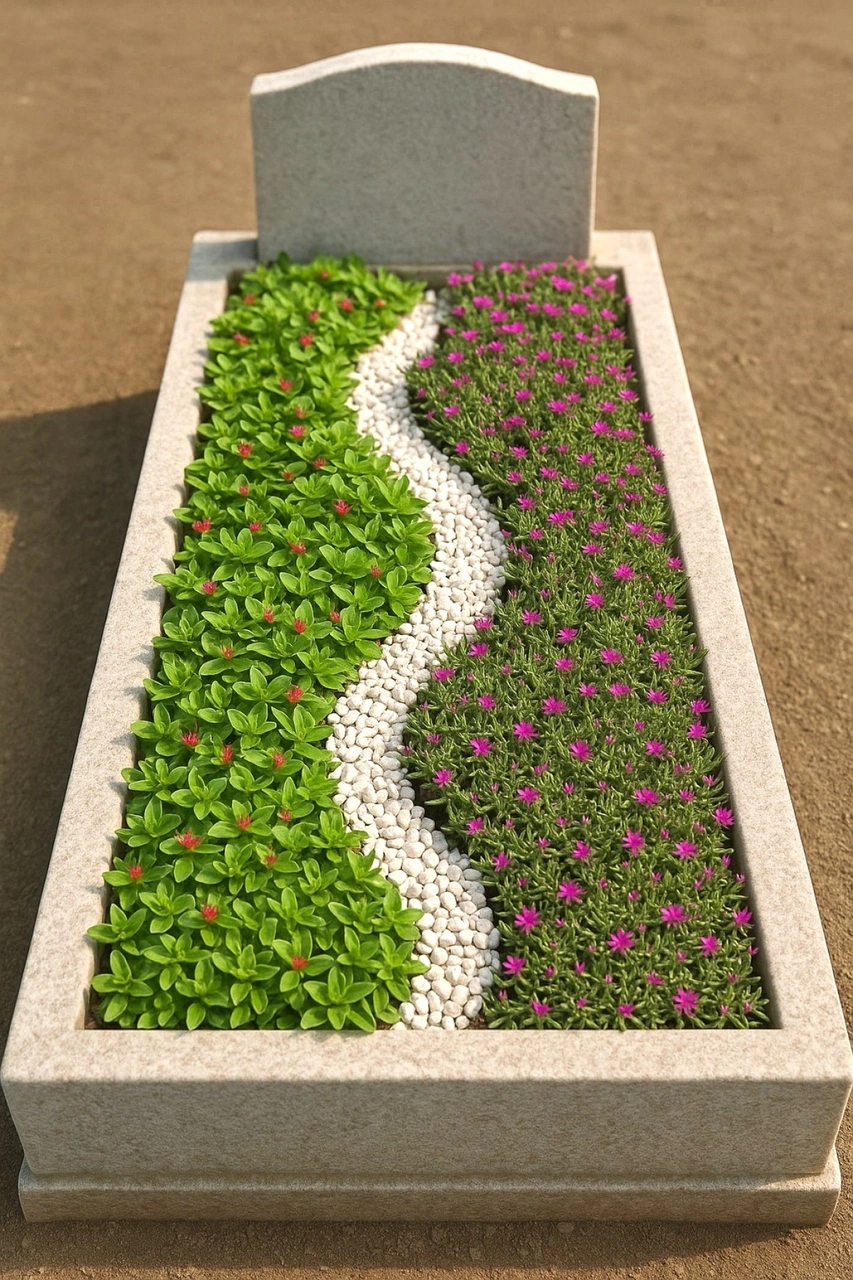 Mezar - Kabir Çiçekli Bitki Seti - 90 Adet 2 Çeşit Yer Örtücü Bit