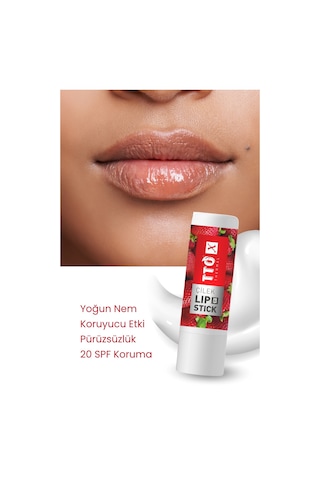 Tto X Çilek Aromalı Lipstick 20 Spf Korumalı