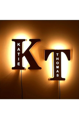 Willowhaven S Zouwıı Kişiselleştirilmiş Led Duvar Gece Lambası Özel İsim Tarih Usb Güçlü Yatak Odası Dekoru Ahşap