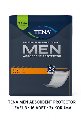 Tena Men Level 3 Erkek Koruyucu Ped 16 Adet Standart