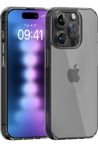 Buff Apple iPhone Uyumlu 15 Pro Max Paket - 2x5d Ekran Koruyucu + Siyah Kılıf + Lens Koruyucu Glass Şeffaf