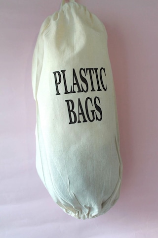 Emtory Home Çift Lastikli Naturel Keten Plastic Bags Baskılı Poşetlik