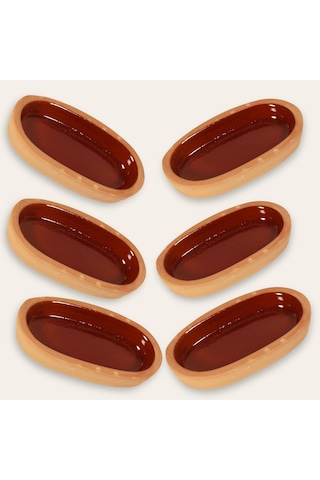 6'lı Toprak Sırlı Balık Güveci Tava 20x8x3 Cm