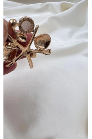 Bb Deniz Yıldızı İncili Broş Altın - Kahverengi