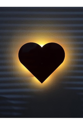 Büyük Led Pilli Kalp Aplik Metal İç Mekan Duvar Aydınlatmaları, Hediyelik Ürünler Kalpli Işık Kırmızı