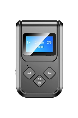 Bluetooth 5.0 2in1 Alıcı Verici Düşük Gecikmeli Lcd Ekranlı Bt Kit