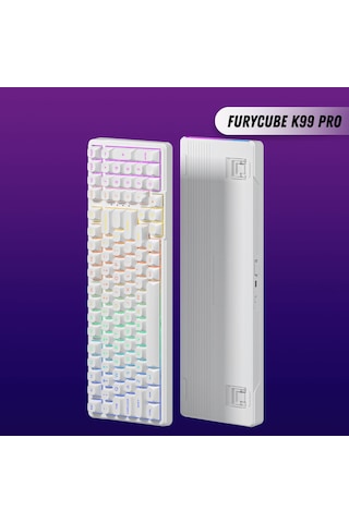 Furycube K99 Pro Mekanik Klavye - Rgb, Hotswap, Kablosuz, Mac/windows Uyumlu, Beyaz