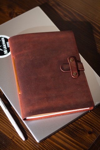 Kişiye İsme Özel Hakiki Deri A5 Defter / Ajanda Rose