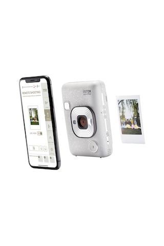 Fujifilm Instax Mini Liplay Hybrid Stone White Fotoğraf Makinesi Çantalı Set 3